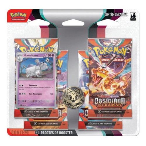 Pokémon EV3 - Blister Quádruplo Obsidiana em Chamas - Eevee