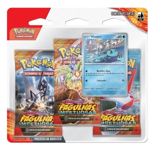 Pokémon EV8 Blister Triplo Fagulhas Impetuosas - Wooper