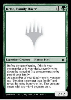 Retto, Family Racer