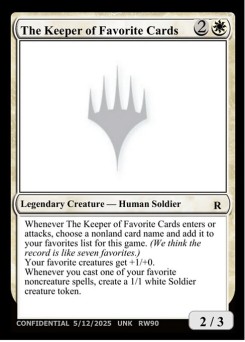 The Keeper of Favorite Cards