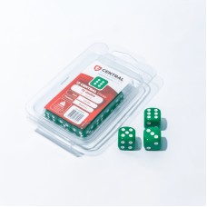 Central Dice - d6 de 16mm: Opaco Verde e Branco Central Dice - d6 de 16mm: Opaco Verde e Branco