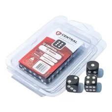 Central Dices: D6 de 16mm Preto e Branco