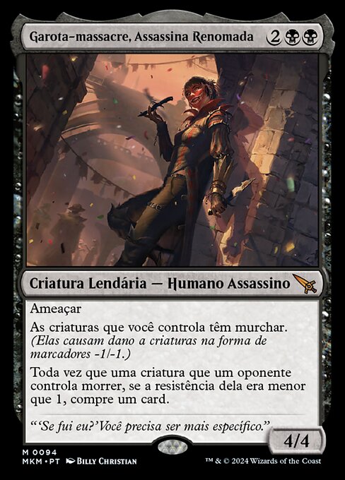 Garota-massacre, Assassina Renomada