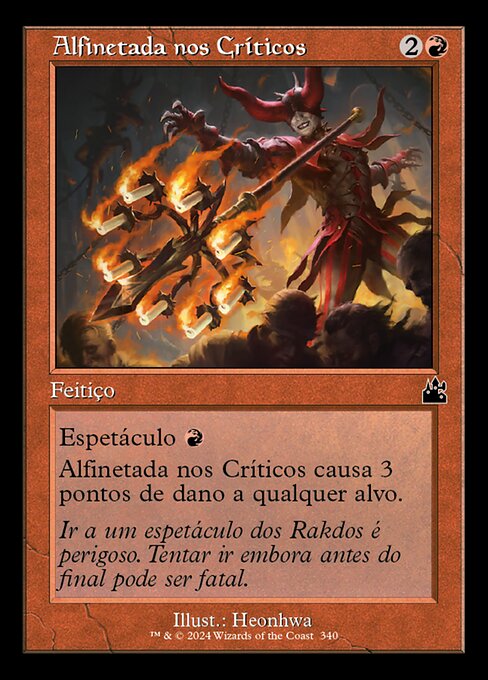 Alfinetada nos Críticos