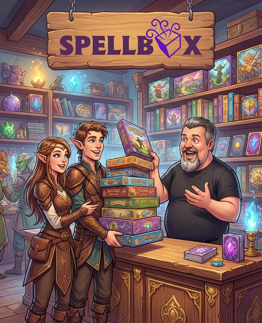 Venda cartas e jogos para a Spellbox