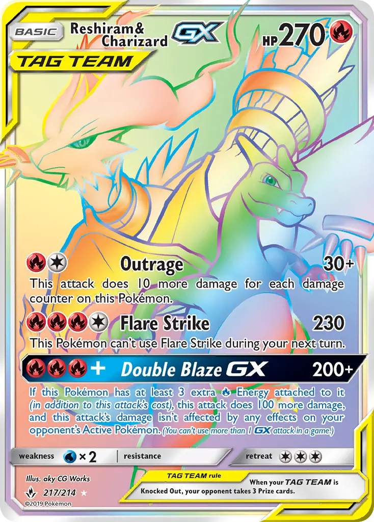 Reshiram e Charizard GX
