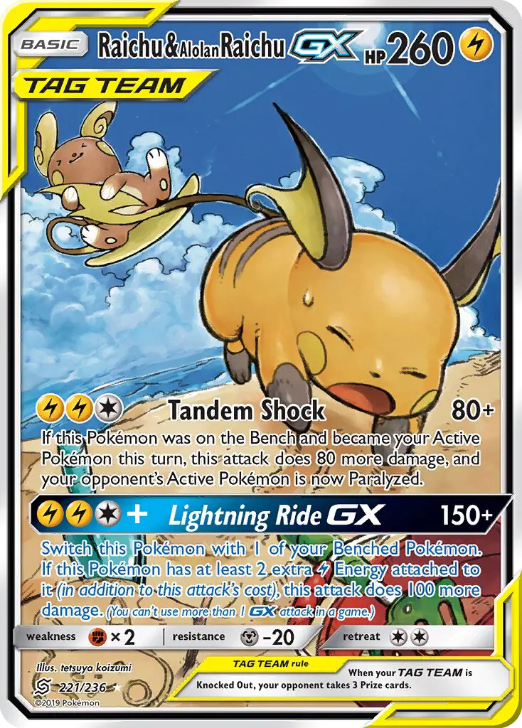 Raichu e Raichu de Alola GX
