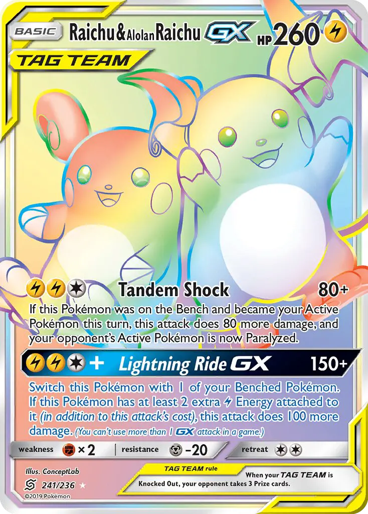 Raichu e Raichu de Alola GX