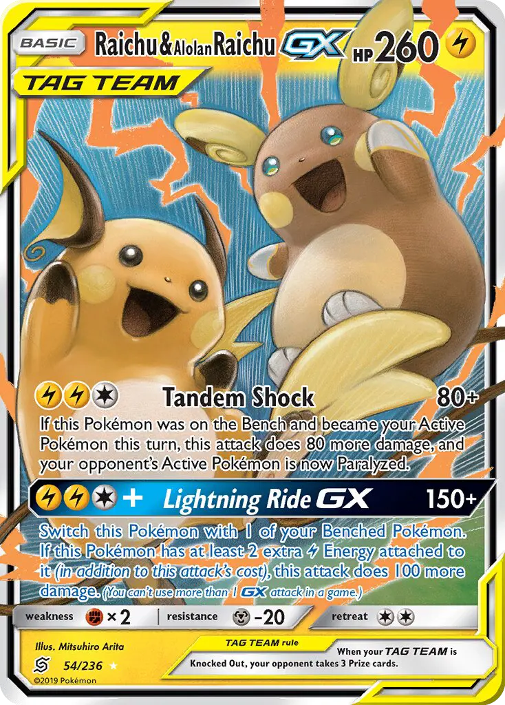 Raichu e Raichu de Alola GX