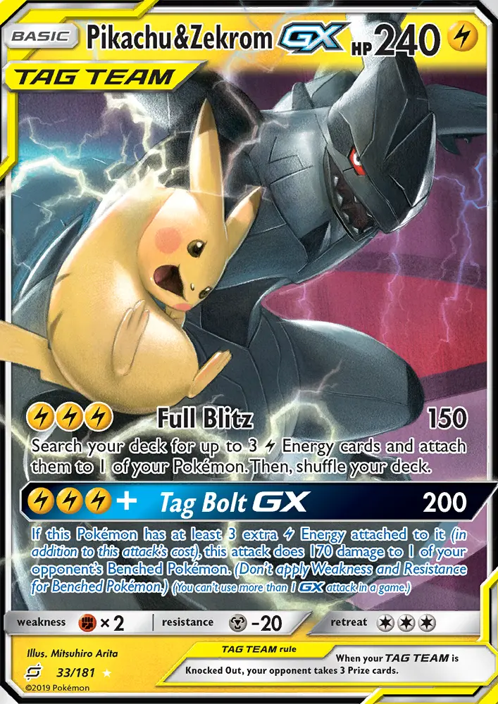Pikachu e Zekrom GX